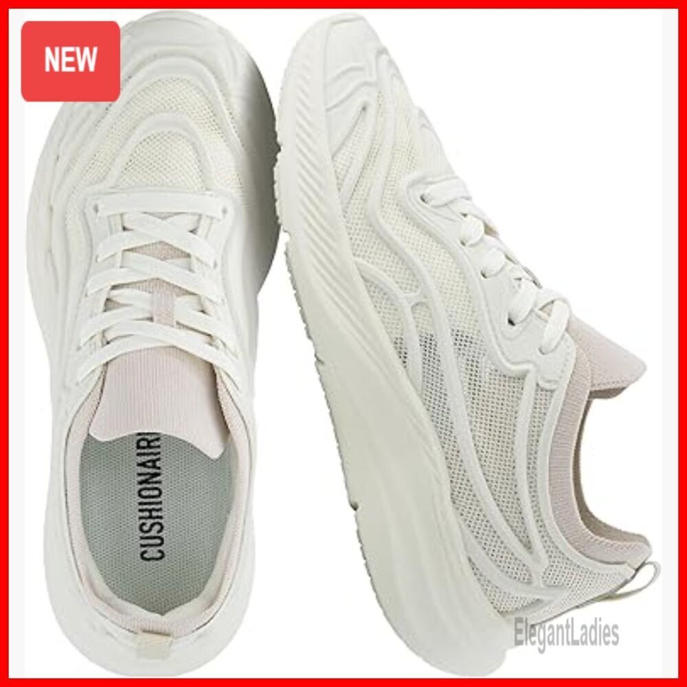 Lace-Up Mesh Platform Sneakers, Lightweight Athletic Shoes for Women
